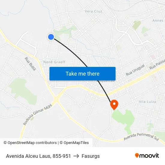 Avenida Alceu Laus, 855-951 to Fasurgs map