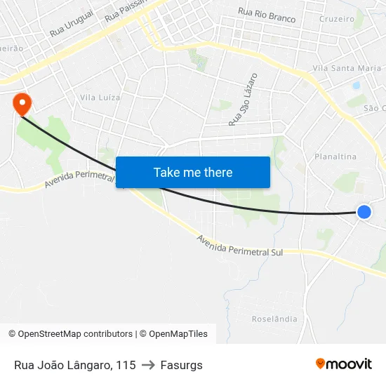 Rua João Lângaro, 115 to Fasurgs map