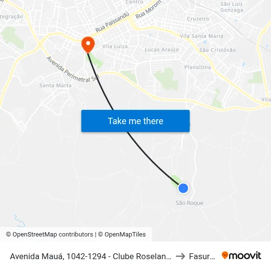Avenida Mauá, 1042-1294 - Clube Roselandia to Fasurgs map