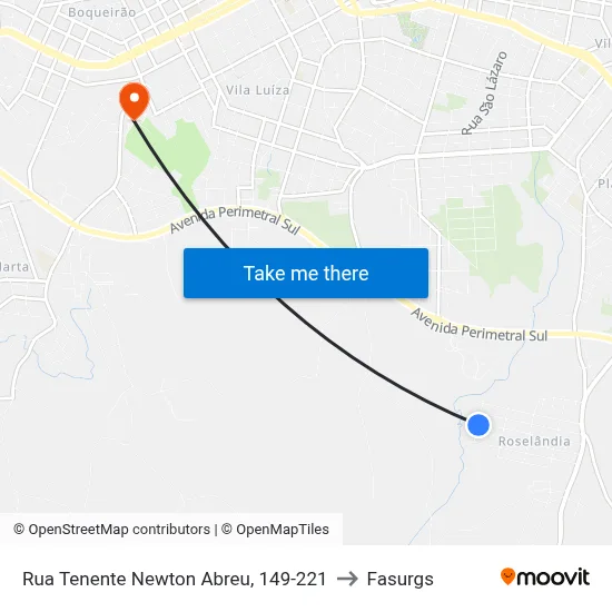 Rua Tenente Newton Abreu, 149-221 to Fasurgs map