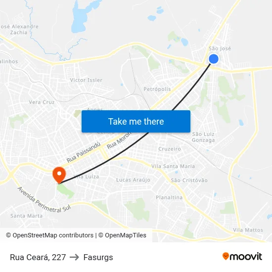 Rua Ceará, 227 to Fasurgs map