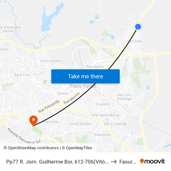 Pp77 R. Jorn. Guilherme Bor, 612-706(Vitória) to Fasurgs map