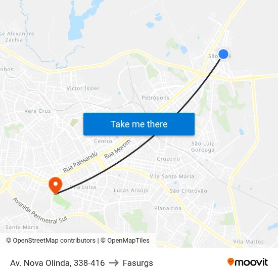 Av. Nova Olinda, 338-416 to Fasurgs map