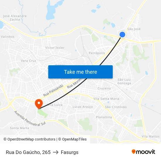 Rua Do Gaúcho, 265 to Fasurgs map