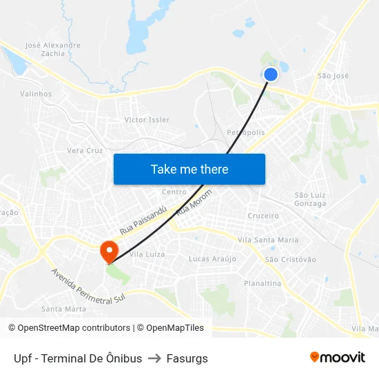 Upf - Terminal De Ônibus to Fasurgs map