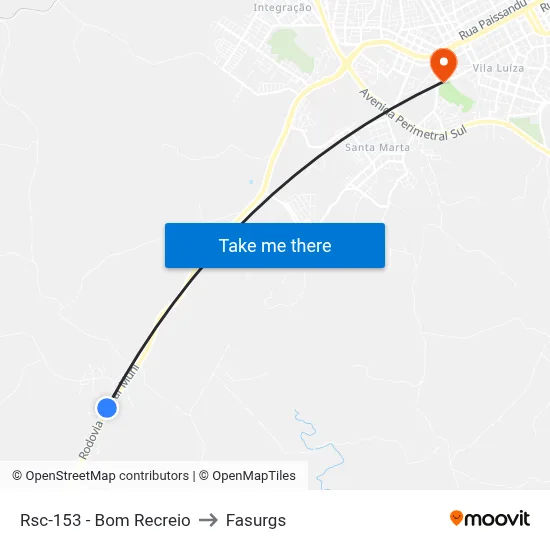 Rsc-153 - Bom Recreio to Fasurgs map