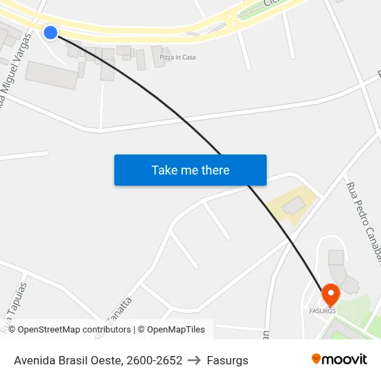 Avenida Brasil Oeste, 2600-2652 to Fasurgs map