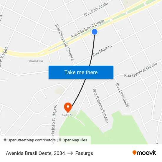 Avenida Brasil Oeste, 2034 to Fasurgs map