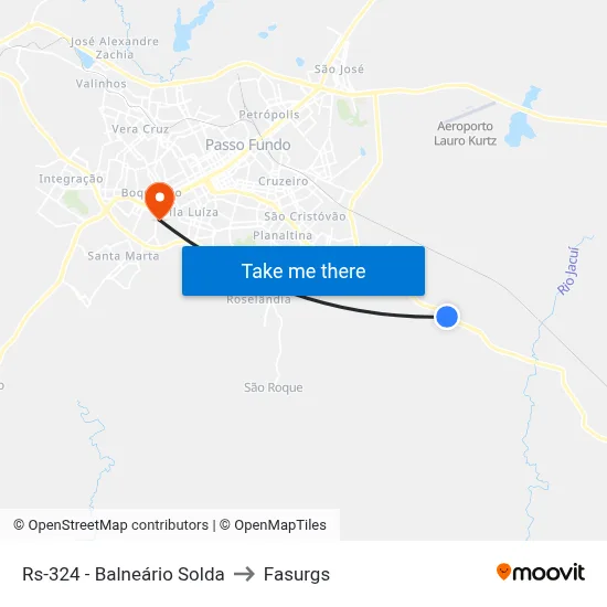 Rs-324 - Balneário Solda to Fasurgs map