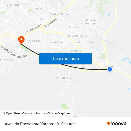 Avenida Presidente Vargas to Fasurgs map