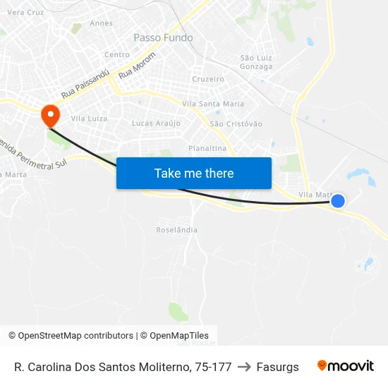 R. Carolina Dos Santos Moliterno, 75-177 to Fasurgs map