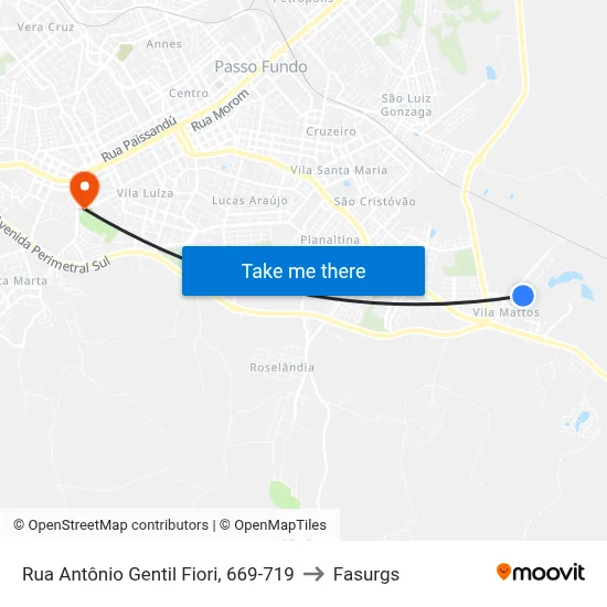 Rua Antônio Gentil Fiori, 669-719 to Fasurgs map
