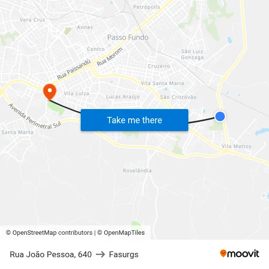 Rua João Pessoa, 640 to Fasurgs map