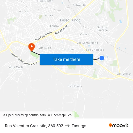 Rua Valentim Graziotin, 360-502 to Fasurgs map