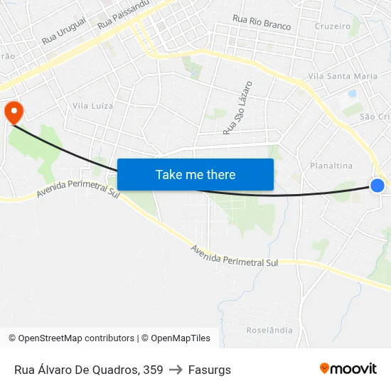 Rua Álvaro De Quadros, 359 to Fasurgs map