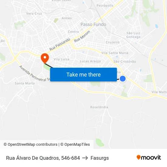 Rua Álvaro De Quadros, 546-684 to Fasurgs map