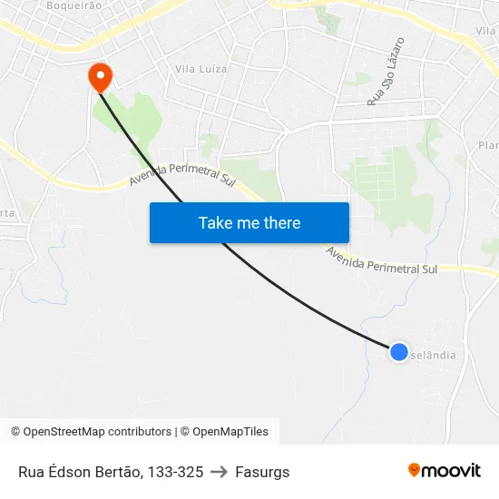 Rua Édson Bertão, 133-325 to Fasurgs map