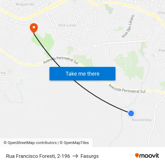 Rua Francisco Foresti, 2-196 to Fasurgs map