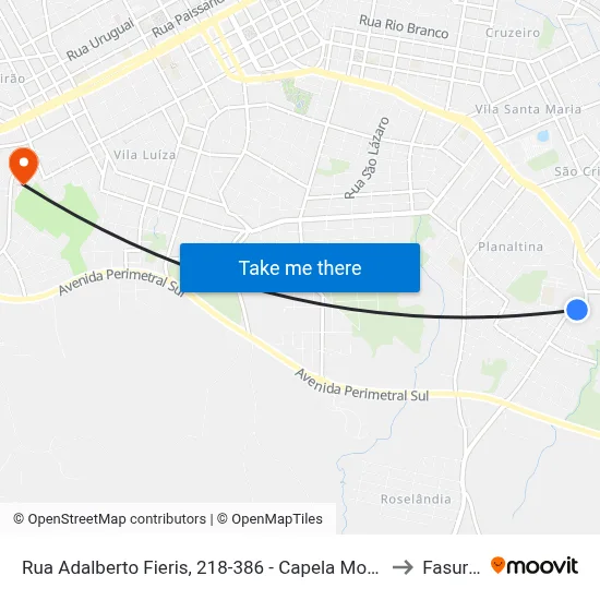 Rua Adalberto Fieris, 218-386 - Capela Mortuária to Fasurgs map