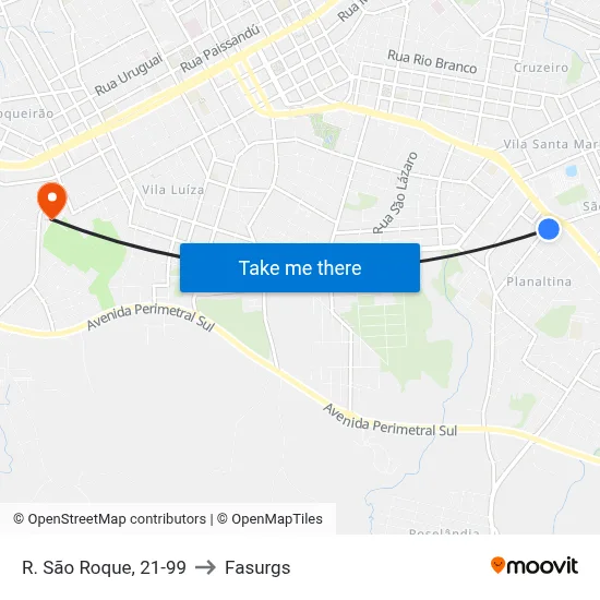 R. São Roque, 21-99 to Fasurgs map