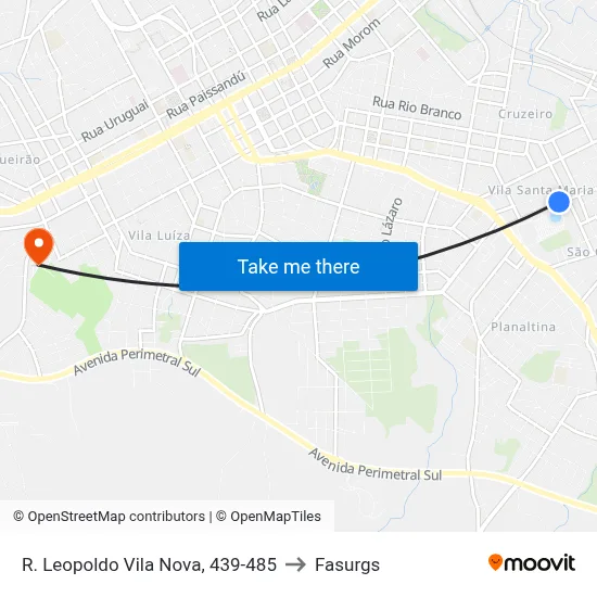 R. Leopoldo Vila Nova, 439-485 to Fasurgs map