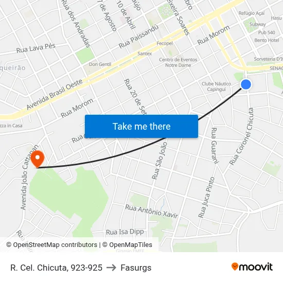 R. Cel. Chicuta, 923-925 to Fasurgs map