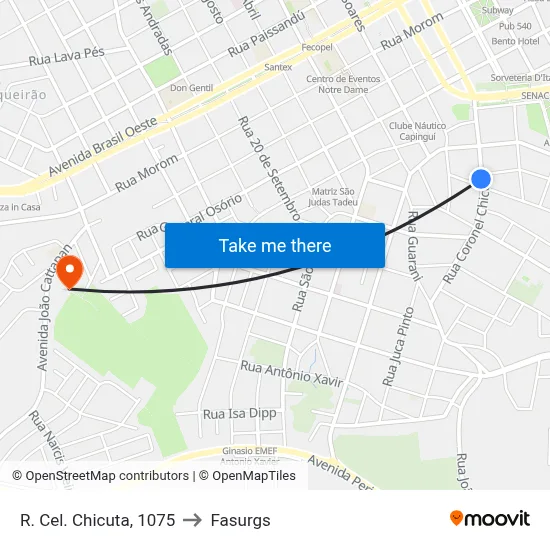 R. Cel. Chicuta, 1075 to Fasurgs map