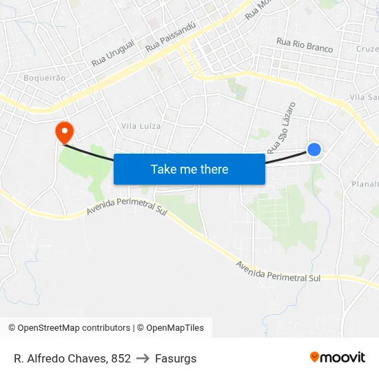 R. Alfredo Chaves, 852 to Fasurgs map