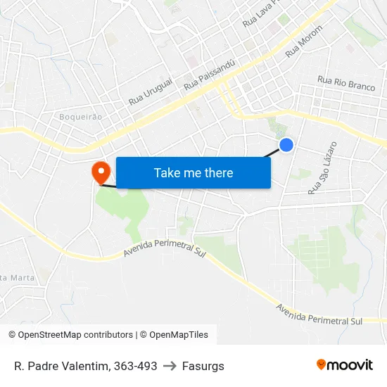R. Padre Valentim, 363-493 to Fasurgs map