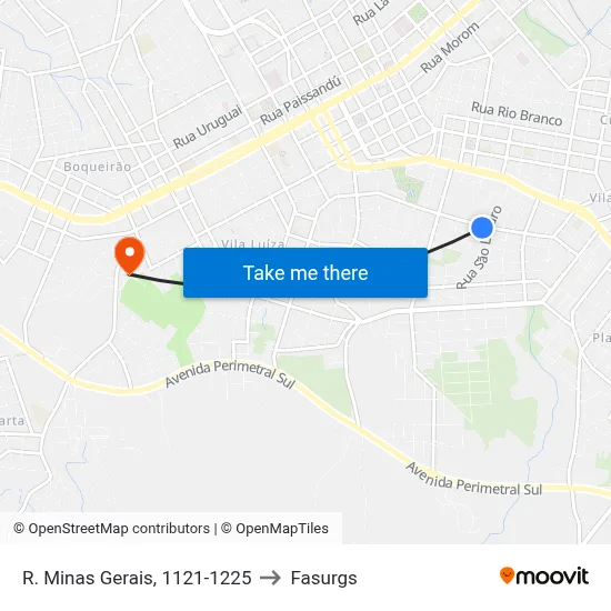 R. Minas Gerais, 1121-1225 to Fasurgs map