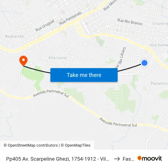 Pp405 Av. Scarpeline Ghezi, 1754-1912 - Vila Lucas Araujo(Silva Car) to Fasurgs map