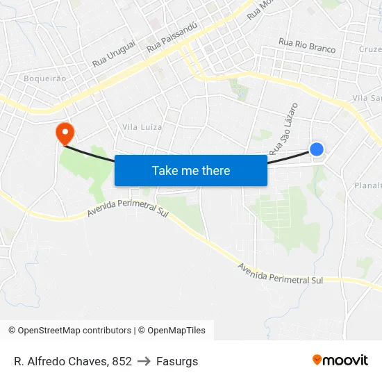 R. Alfredo Chaves, 852 to Fasurgs map