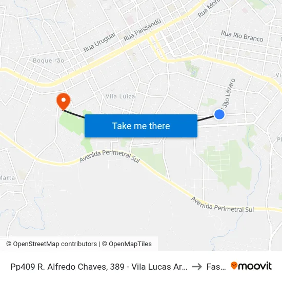 Pp409 R. Alfredo Chaves, 389 - Vila Lucas Araujo(Em Frente Casa 842) to Fasurgs map