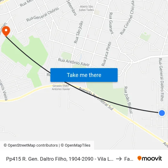 Pp415 R. Gen. Daltro Filho, 1904-2090 - Vila Lucas Araujo(Em Frente Casa 2075) to Fasurgs map