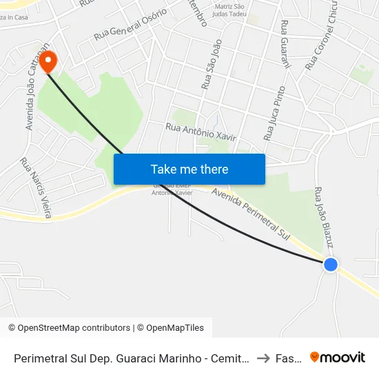 Perimetral Sul Dep. Guaraci Marinho - Cemitério Jardim Da Colina to Fasurgs map