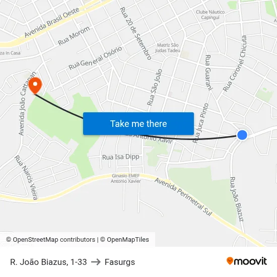 R. João Biazus, 1-33 to Fasurgs map