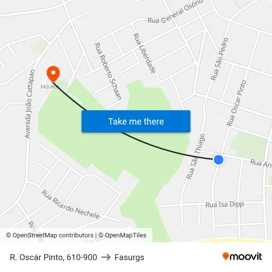 R. Oscár Pinto, 610-900 to Fasurgs map