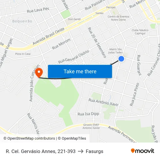 R. Cel. Gervásio Annes, 221-393 to Fasurgs map