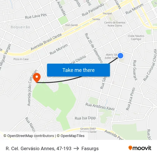 R. Cel. Gervásio Annes, 47-193 to Fasurgs map