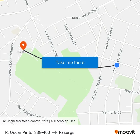 R. Oscár Pinto, 338-400 to Fasurgs map