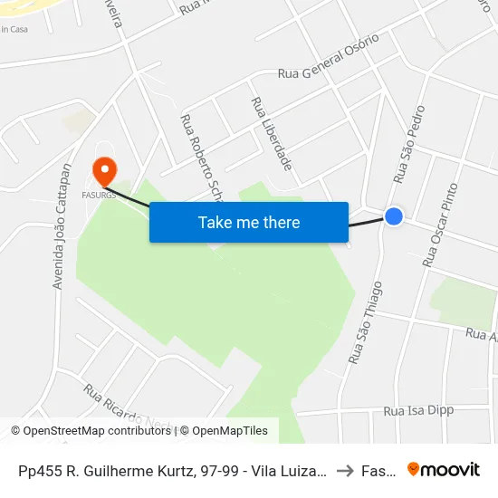 Pp455 R. Guilherme Kurtz, 97-99 - Vila Luiza(Em Frente Casa 87) to Fasurgs map