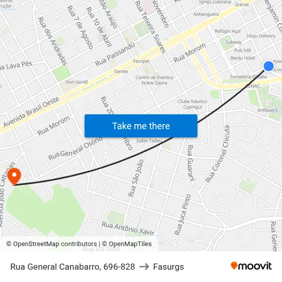 Rua General Canabarro, 696-828 to Fasurgs map