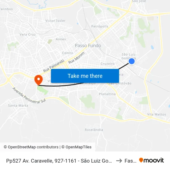 Pp527 Av. Caravelle, 927-1161 - São Luiz Gonzaga(Em Frente Casa 533) to Fasurgs map