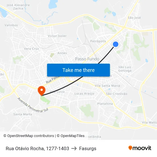 Rua Otávio Rocha, 1277-1403 to Fasurgs map