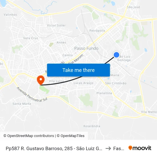 Pp587 R. Gustavo Barroso, 285 - São Luiz Gonzaga(Rudi Sat) to Fasurgs map
