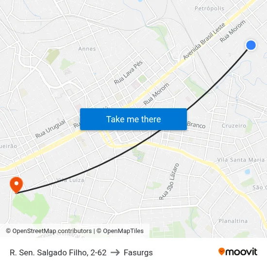 R. Sen. Salgado Filho, 2-62 to Fasurgs map