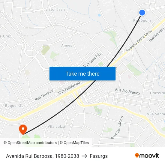 Avenida Rui Barbosa, 1980-2038 to Fasurgs map