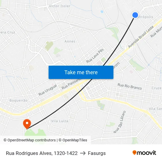 Rua Rodrigues Alves, 1320-1422 to Fasurgs map