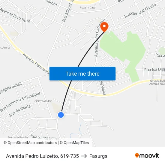 Avenida Pedro Luizetto, 619-735 to Fasurgs map