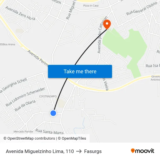 Avenida Miguelzinho Lima, 110 to Fasurgs map